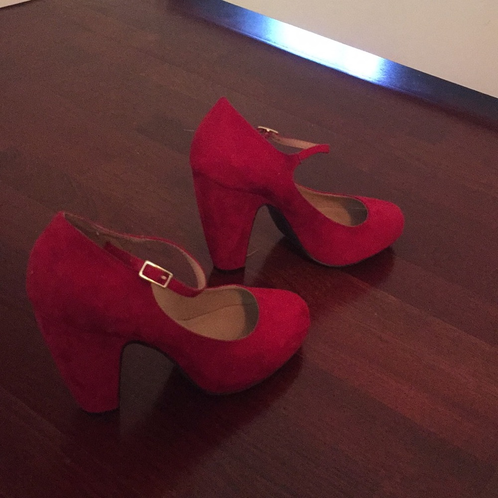Red strapped heels comfortable!